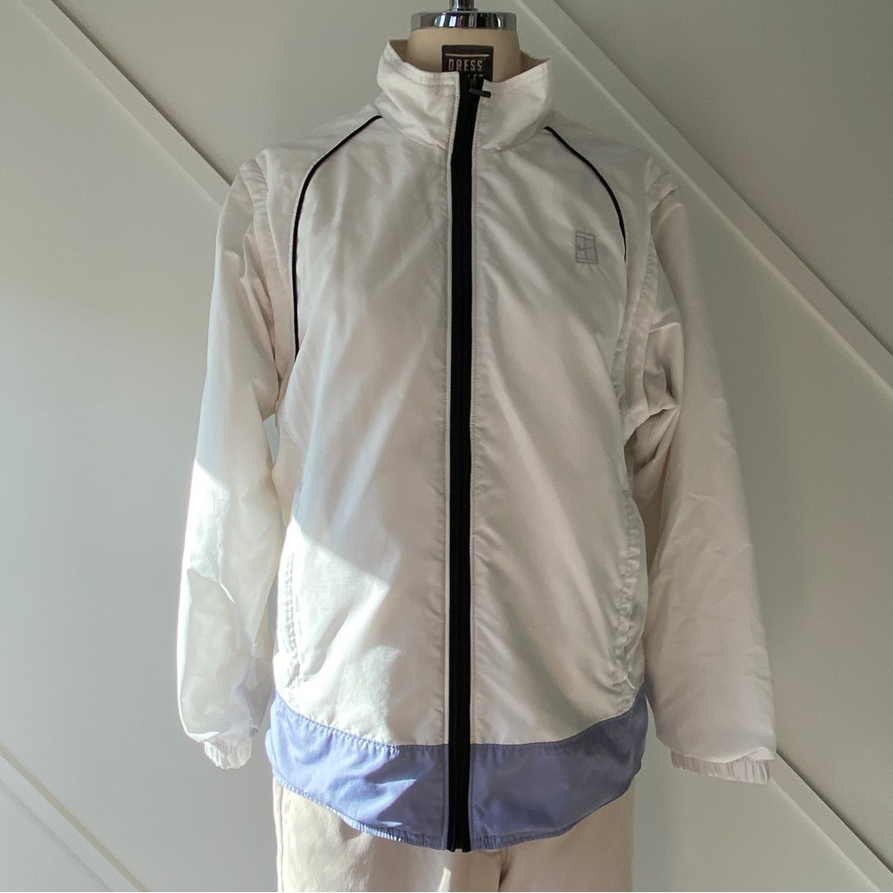 Vintage 90s Nike Tennis Convertible Jacket Windbreaker Zip-Off Vest (Approx M)